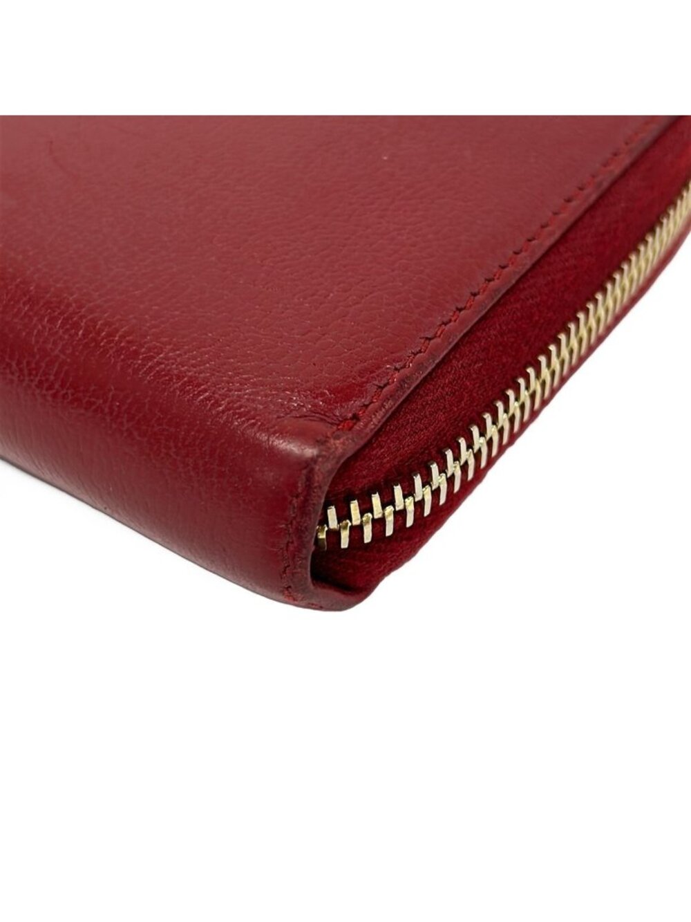 Saint Laurent Wallet Red Zip Around Leather - Picture 7 of 7